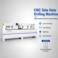 Machine de perçage latéral CNC à double axe pour meubles en panneaux, armoires et placards avec positionnement intelligent par balayage laser