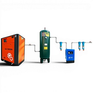 Compresseur d'air à vis KELAIDE 37kW (50HP) 8 bars PM VFD 7,5KW-400KW 8-13 bars haute efficacité stationnaire lubrifié 380V 5 ans de garantie - Product Image 1