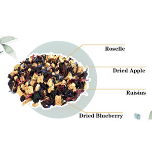 Thé en vrac mélangé aux fruits et aux fleurs Crème Thé aux myrtilles Hibiscus Raisins secs Menthe Bleuet Thé mixte détox amincissant - Product Image 5