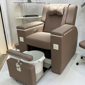 Nouveau design pour fauteuil de pédicure Royal Spa, couleur grise, vente chaude, fauteuil de pédicure de luxe noir avec massage électrique et bassin en acrylique - Product Image 5
