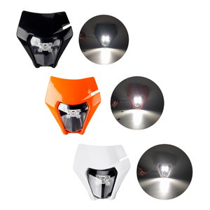E8 LED faro con máscara para Kawasaki KX KLX KLR Suzuki <span class=keywords><strong>DR</strong></span> Honda CRF suciedad moto Yamaha TTR110 TTR230 WR250F WR450F YZF 426 - Product Image 1
