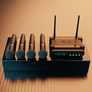 Système de microphone sans fil UHF professionnel 4 micros portatifs un récepteur pour mosquée conférence karaoké - Product Image 2
