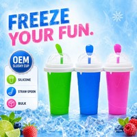 Bouteille de 350 ml en silicone écologique pour smoothies surgelés, coupes glacées, milkshakes et slushies, à refroidissement rapide, pour préparations maison