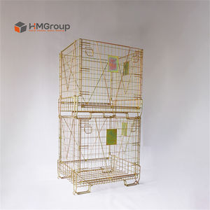 Cage en fil métallique pliable et empilable en acier doux Q235, capacité de charge lourde de 600 kg, galvanisée, pour le stockage de préformes en PET - Product Image 3