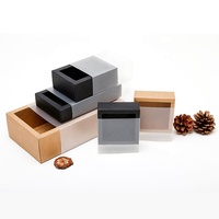 Boîte à tiroir en papier kraft transparent avec manchon givré en PVC, boîtes cadeaux personnalisées pour l'emballage de thé, parfum, savon, boîte cadeau pour demoiselle d'honneur
