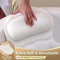 Coussin de bain en maille 4D souple avec ventouses antidérapantes puissantes pour divers types de baignoires