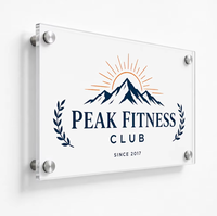 Enseigne murale de fitness en acrylique personnalisée OEM, logo de salle de sport, fixation murale, impression UV, découpe laser, vente en gros, bords polis