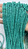 Vente en gros de perles de turquoise bleue du Hubei de 2*4 mm, perles de forme plate, perles de pierre, brins pour la fabrication de bijoux