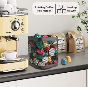 Cestello portaoggetti in rete metallica girevole a 360° nero, porta posate da cucina, organizer per <span class=keywords><strong>capsule</strong></span> di caffè - Product Image 4