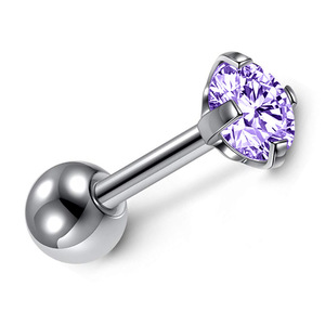 Bijou de piercing en titane G23 à filetage interne avec 4 griffes pour zircone cubique |   Boucles d'oreilles en titane F136 pour cartilage, hélix et tragus, pour hommes et femmes - Product Image 6