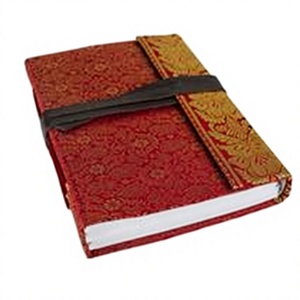 Fabric Cover Hardcover Eco-Friendly Diary Notebook 100 Sheets Handmade Paper Traveler's <b>Wedding</b> Gift for Him and Her Sari Style - Product Image 1