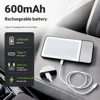 Miroir de retouche LED pour voiture avec pare-soleil, grossissement 3X, lumière tricolore, rechargeable et commande tactile