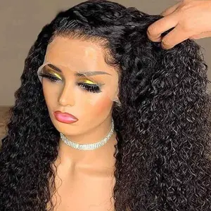 Raw Virgin Remy Indian Human Hair Wet and Wavy Water Wave Lace Closure Front Jewish Wig Kosher Wigs