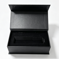 Boîtes cadeaux magnétiques noires recyclables personnalisées en gros avec logo doré, boîtes d'emballage de luxe pour parfums et huiles essentielles