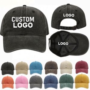 OEM Wholesale Unisex Vintage Cotton Adjustable Trucker Dad Hat Dyed Distressed Sports Caps Blank Washed Baseball Cap - Product Image 1