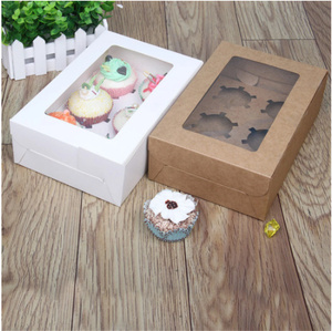 Sản xuất tại Yiwu Trung Quốc 6-khoang <span class=keywords><strong>cupcake</strong></span> hộp với cửa sổ tái chế vật liệu dập nổi cấp thực phẩm giấy cho bánh & tráng miệng bao bì - Product Image 3