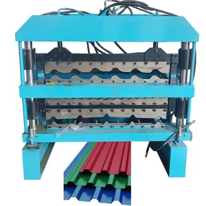 रंगीन टाइल tr5 ट्रैपेज़ॉइडल तीन रोल बनाने की मशीन चीन ताइवान कीमत