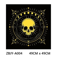 Tapis de Tarot carré en velours 49x49cm, nappe de Tarot imprimée colorée, petite housse de table pour la maison, tapis d'autel de divination Tarot