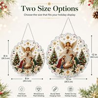 Attrape-soleil Scène de Nativité Angélique avec Perles et Diamants, Perles 3D de Tailles Variées et Kit de Bricolage Complet pour Fenêtres, Arbres et Cadeaux de Fêtes