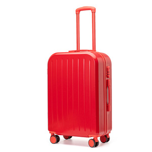 Red <b>Suitcase</b> 28 Inch Trolley Case With Combination <b>Lock</b> Durable Spinner Wheels For Leisure Travel Unisex Solid Color - Product Image 5