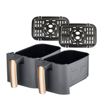 Freidora de Aire Doble RAF 2800W 4L 0-200C con Temporizador para Pollo y Patatas Fritas, Cocina Familiar 220-240V