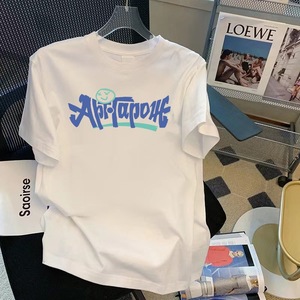 Short-sleeved Men's Summer Casual Loose Pure Cotton Cartoon Print Breathable <strong>T</strong>-<strong>shirt</strong> for Teenagers' Fashion Brand Top Instagram - Product Image 4