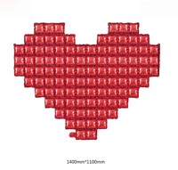 Nouveautés : Ballon mural en forme de cœur de 55 pouces en feuille d'aluminium écologique pour décorations de la Saint-Valentin, Noël et la Fête des Mères
