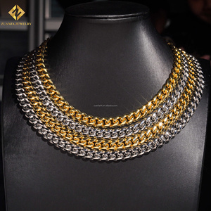 Wholesale Price 10MM Moissanite Cuban Link Chain Necklace&Bracelet <b>Men</b> Hip Hop Iced Out Vvs Diamond 316L Man Cuban Bracelet - Product Image 1