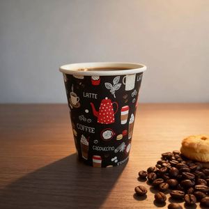 Nouveau produit : Gobelet en papier à paroi simple de 7 oz, personnalisé avec logo, écologique et jetable, idéal pour les plats à emporter - Product Image 1
