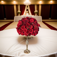 Boule de fleurs artificielles en soie de luxe moderne Janelove, longue durée, faible MOQ, personnalisable, centres de table pour mariage, décorations de table