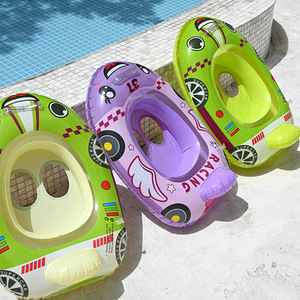 TANYOZHE Anillo de natación inflable de 60x45cm con diseño de coche de carreras de dibujos animados para niños, ayuda para flotar en la piscina - Product Image 2