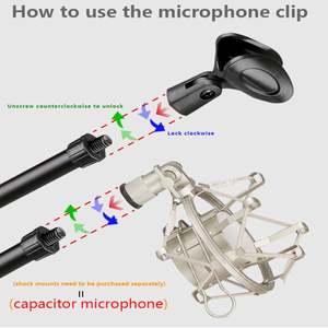 Soporte de brazo de tijera para suspensión de micrófono universal Soporte de micrófono de escritorio con <span class=keywords><strong>base</strong></span> de metal - Product Image 5
