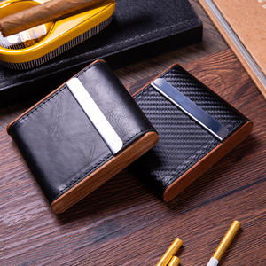 Bagsplaza Usine En Gros Hommes Femmes Minimaliste En Bois Vintage En Cuir Pu Magnétique Fermé Étui À Cigarettes - Product Image 2