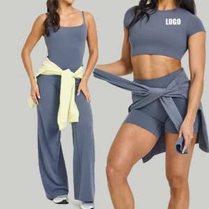 Custom Logo High Waist Quick Drying Hip Lifting Yoga Pants Tight Wide Leg Flared Pants Women Gym Sports Fitness Leggings - Product Image 2