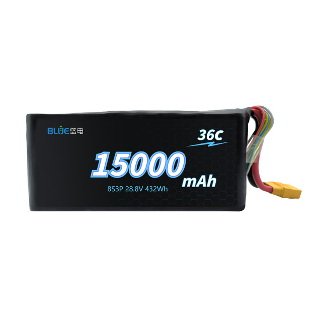 21700 8S3P 28.8V 15Ah 432Wh Li-ion Battery Pack 375A High Discharge Rechargeable Battery for Agri Drone FPV UAV RC Aircraft