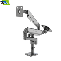 Support d'écran Kaloc Sliver avec port de charge USB, support de bureau pour moniteur avec gestion des câbles, compatible VESA 75x75 100x100
