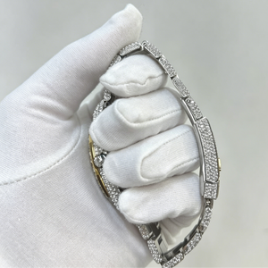 Montre de luxe pour homme en acier inoxydable, entièrement sertie de moissanite VVS de haute qualité, mécanique, vente en gros, personnalisable pour les grandes quantités - Product Image 4