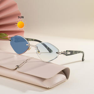 Lunettes de soleil œil de chat pour femme Zx 98513, verres photochromiques UV400, monture plastique et métal, lentilles PC, protection solaire noire, style extérieur - Product Image 3