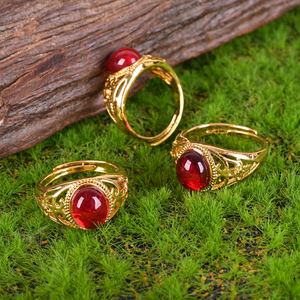 Vente en gros de nouveaux produits, bagues en laiton plaqué or, bijoux personnalisés en cristal naturel, bagues pour cadeau - Product Image 5