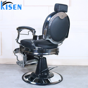 Kisen Luxury PU Leather Heavy-Duty Folding Barber Chair Professional Hydraulic Pump <b>Adjustable</b> <b>Footrest</b> Eco-Friendly Living Room - Product Image 2