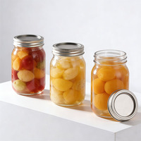 Frascos de Vidrio para Conservas con Tapa, Boca Ancha, Resistentes al Calor, para Alimentos y Encurtidos, 150ml 250ml 300ml 380ml 500ml 750ml 1000ml, Venta al Por Mayor