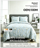 Ensemble de literie 100% coton, housse de couette imprimée, drap, linge de lit doux et respirant pour la chambre à coucher