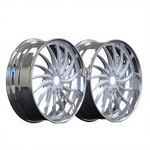 Rines Deportivos <span class=keywords><strong>Hot</strong></span> <span class=keywords><strong>Wheels</strong></span> de 2 Piezas, 18 19 20 21 22 23 24 Pulgadas, Plateados con Borde Cromado para Camaro, Cadillac XLR, <span class=keywords><strong>Lamborghini</strong></span> - Product Image 1