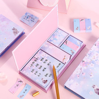 2023 nouveautés mignon Kawaii feuille Cherry Bloom ciel étoiles auto-adhésif bloc-notes bloc-notes autocollant bloc-notes papeterie fournitures boîte-cadeau