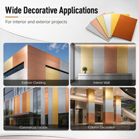 Panneau ACP brossé au design moderne, plaque Alucobond, panneau composite en aluminium doré pour revêtement mural extérieur