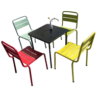 Ensemble de salle à manger d'extérieur commercial - Table et chaises de patio tout temps pour jardin, café et restaurant