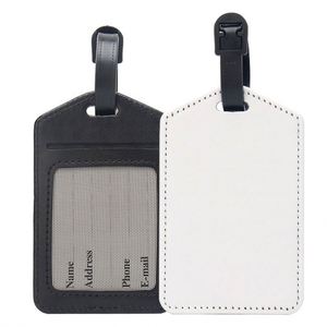 Customizable Luxury PU Leather Luggage <b>Tag</b> Soft Heat Transfer Blank for Personalized <b>Name</b> <b>Tag</b> Design Fashionable Accessory - Product Image 5