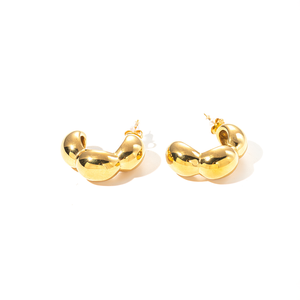 Boucles d'oreilles en acier inoxydable 316L plaqué or PVD, design moderne durable et résistant, bijoux tendance - Product Image 2