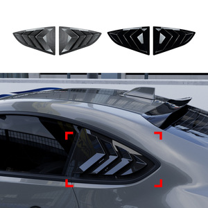 Car <b>Decals</b> Rear <b>Window</b> Louvered Triangular Piano Black Carbon Fiber Texture Adhesive ABS For Toyota GR86 Subaru BRZ 2022+ - Product Image 1