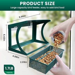 Comedero para Colibríes Oniya con Ventana de Amplia Visión, Comedero para Pájaros con Ventosas Fuertes para Observación de Aves al Aire Libre, Regalo - Product Image 4
